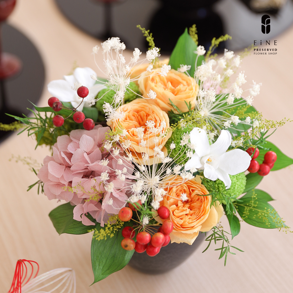 プリザーブドフラワー ギフト プレゼント 瑛菜 えな 和風 アレンジメント 飾り 還暦祝い 和花 送別祝い 退職祝い 母 祖母 長寿祝い 就任祝い
