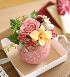 プリザーブドフラワー プレゼント ギフト 花  誕生日 結婚祝い 新築祝い 開店祝い クリアケース プリフラギフトボックスS バラ ジニア 女性 母 義母 人気｜fine-flower｜13
