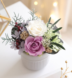 プリザーブドフラワー プレゼント ギフト 花  誕生日 結婚祝い 新築祝い 開店祝い クリアケース プリフラギフトボックスS バラ ジニア 女性 母 義母 人気｜fine-flower｜16