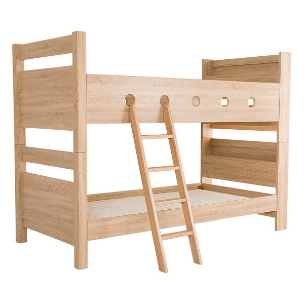 ２段ベッド ヘッドボード 棚付 木目調 ３Ｄシート すのこ 二段ベッド