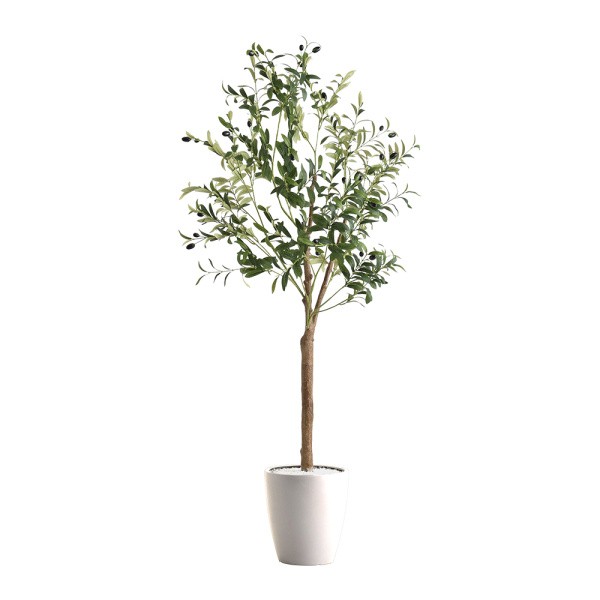 人工 観葉植物 オリーブ 高さ180cm Lサイズ フェイクグリーン 観賞用 造花 観葉 植物 室内 ガーデニング ガーデン グリーン リビング 玄関 インテリア 送料無料の画像