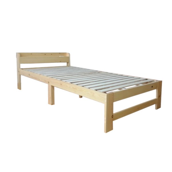 シングル ベッド 折りたたみ すのこ 棚付 コンセント付 パイン材