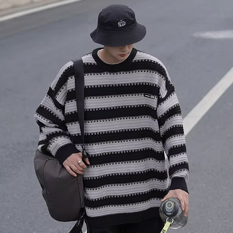 ニットセーター ボーダー メンズ ニットソー カラーストライプ