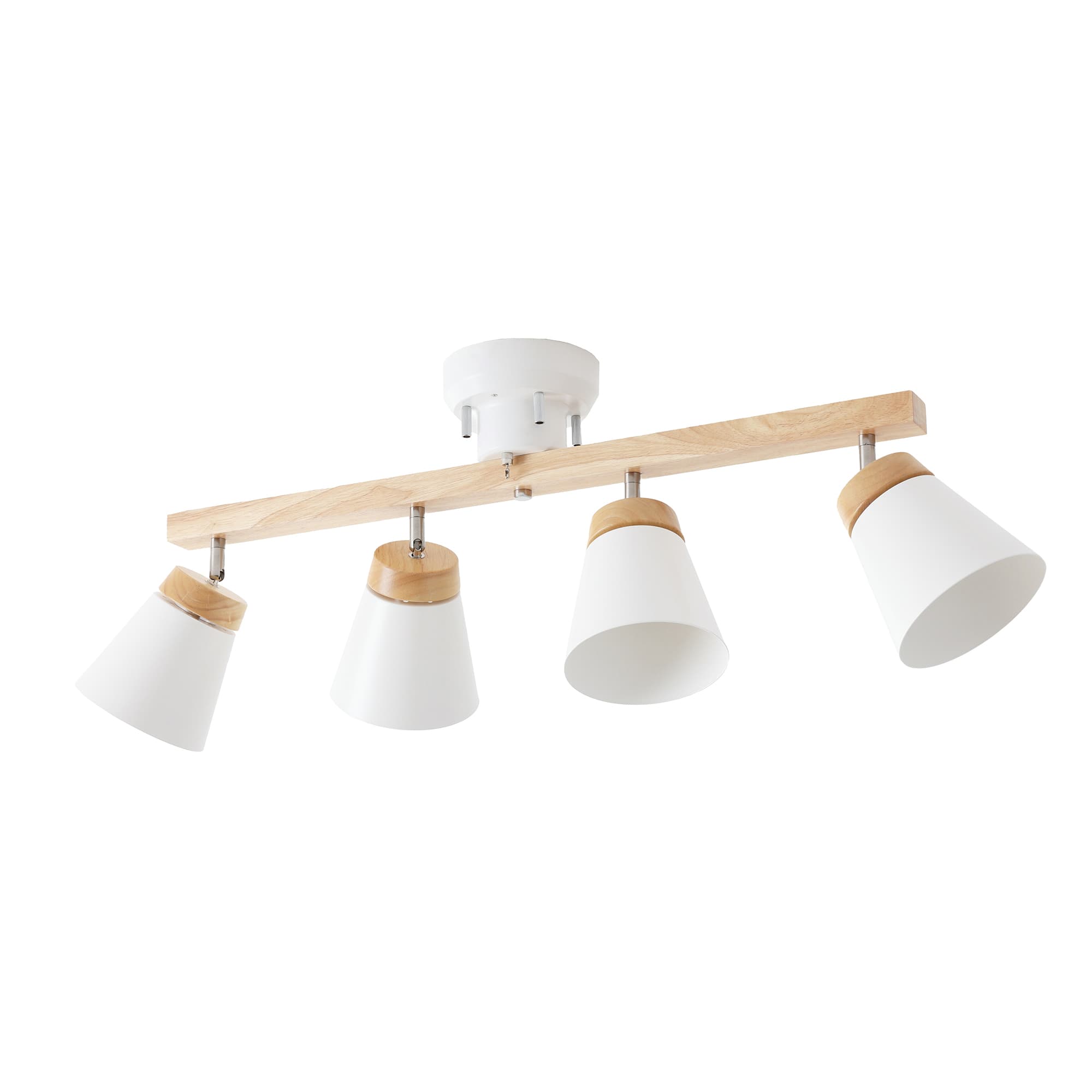 VENTOTA シーリングライト 4灯 天井照明 角度調節可能 E26 天然木