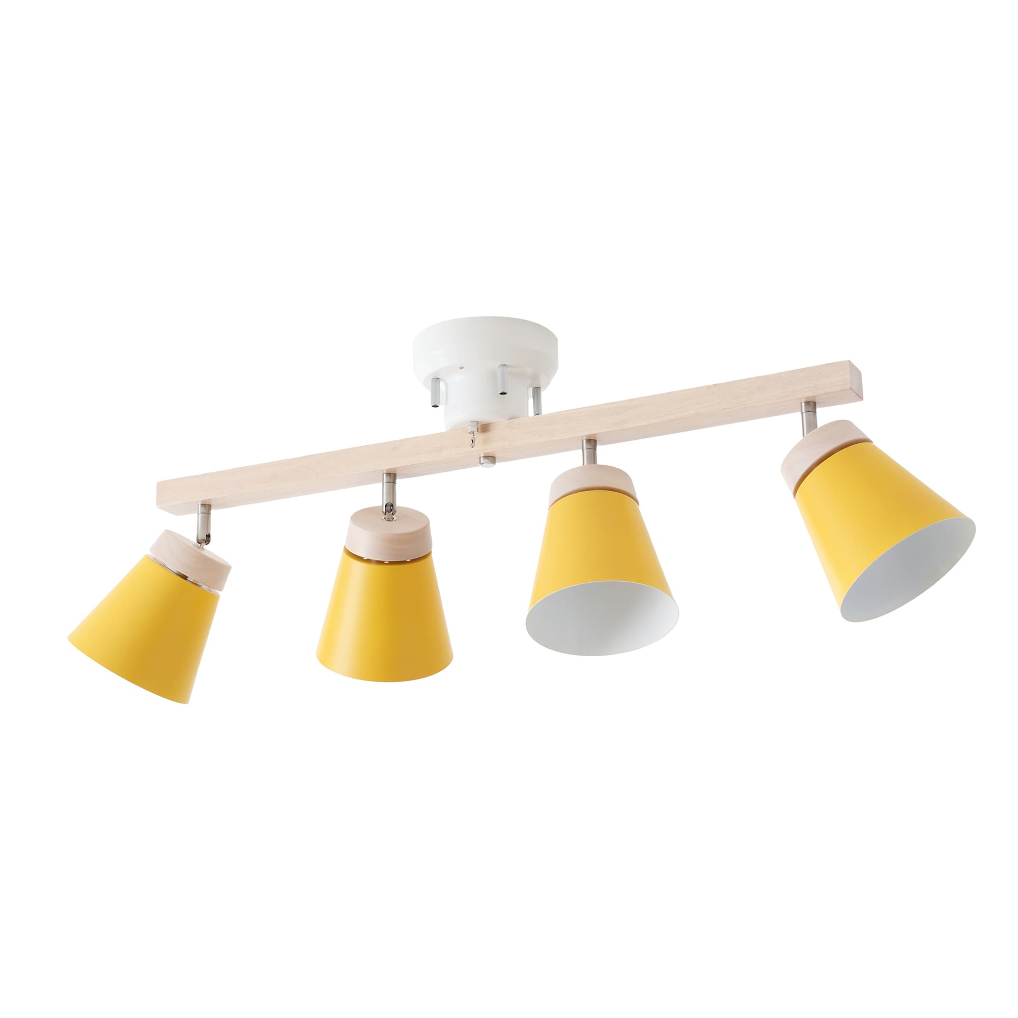 VENTOTA シーリングライト 4灯 天井照明 角度調節可能 E26 天然木