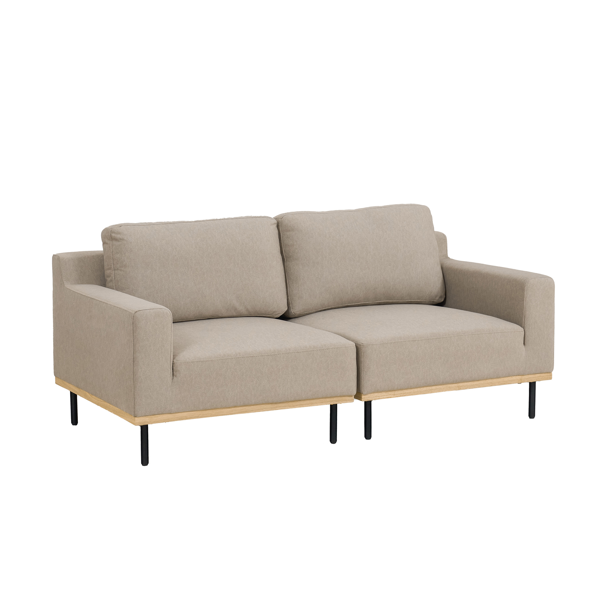 天然木使用のハイバックソファ PU加工-weshop interior