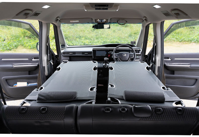 CAR BED カーベッド  ステップワゴン RP5 RP6 RP7 RP8 対応 車中泊用ベッド 折り畳み 軽量 組み立て不要 3.4kg  車中泊 車内ベッド 枕付き｜finepartsjapan｜06