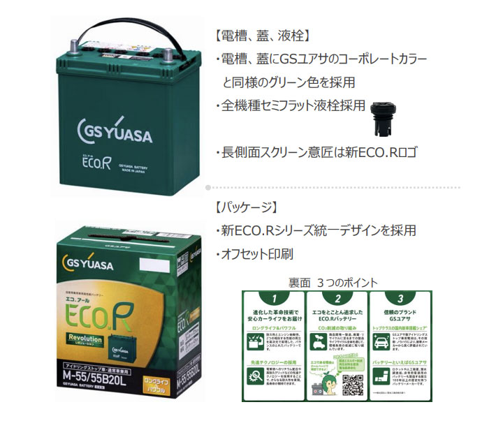 スバル(富士重工業) レガシィ B4 2006(H18).05-/BPE 3000cc/標準地・寒冷地 適合参考 GSユアサ ER-Q-95/95D23L カーバッテリー 【H31006】 | ECO.R | 01
