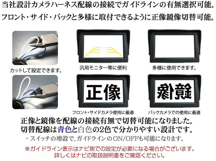 イクリプス AVN-HS01F  対応 防水 小型 バックカメラ 変換ケーブル付き バック連動 車載カメラ リアカメラ 車用カメラ 12V 角型 広角 IP68｜finepartsjapan｜05