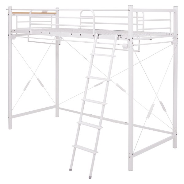 2way ロフトベッド 高184cm ハイタイプ シングル ベッド カーテン(別売)取付可能 ハンガーポール ベッド下 収納 宮 棚 2口 コンセント 送料無料 ※フレーム単品_3