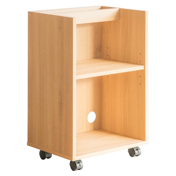 キャスター付 サイドラック 幅40cm サイドワゴン 可動棚 収納 本棚