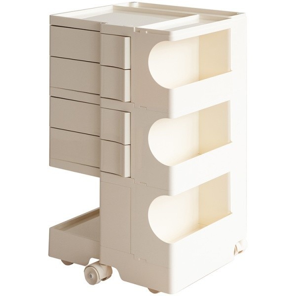 四面収納 マルチ ワゴン ハイタイプ 回転 スライドトレー 棚