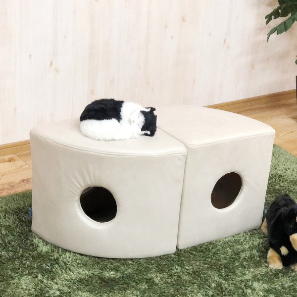 日本で買 ペット トンネルチェア 2個セット スツール チェア 丸穴 おもちゃ 遊び 撥水加工 キズに強い 特殊生地 ペット用品 キャット 猫 送料無料 ※同色２個セット
