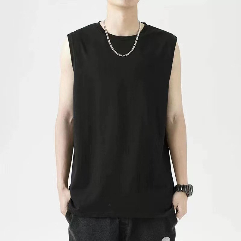 【2点購入で200円OFF！】タンクトップ メンズ インナー トップス ノースリーブ 学生 ひんやり 涼しい Tシャツ 接触冷感 Vネック 快適 無地 夏 冷感 肌着 |  | 02