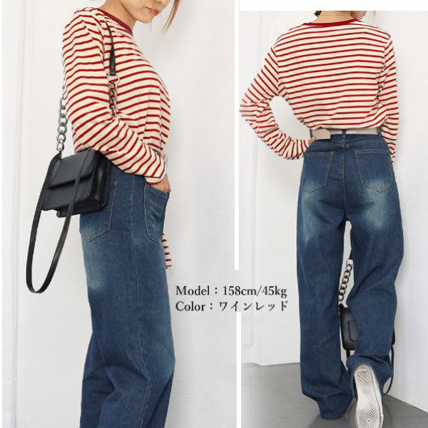 ボーダーtシャツ レディース Tシャツ 赤 tシャツ ペアルック