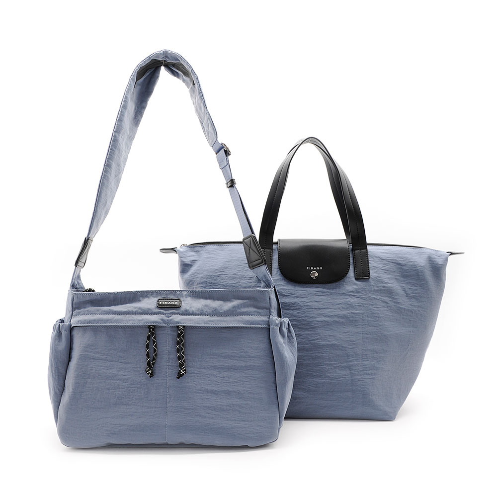 ピンク ロゴ入り ハンドバッグ FIRANO（フィラノ） はっ水軽量ワッシャーナイロンショルダーバッグ