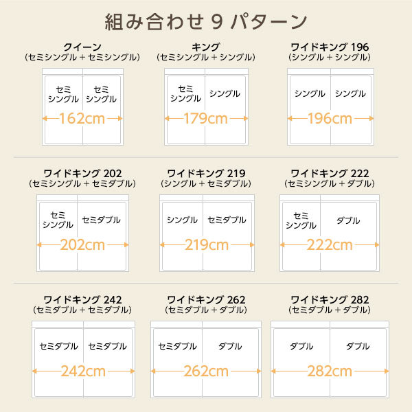 すのこ仕様 連結ローベッド 宮付き 宮付き コンセント付き ワイドキングサイズ196cm（S+S） （ポケットコイルマットレス付き）  『Flacco』フラッコ ウォルナットブラ... ベッド :ds-2019838:TOKIA-Shop