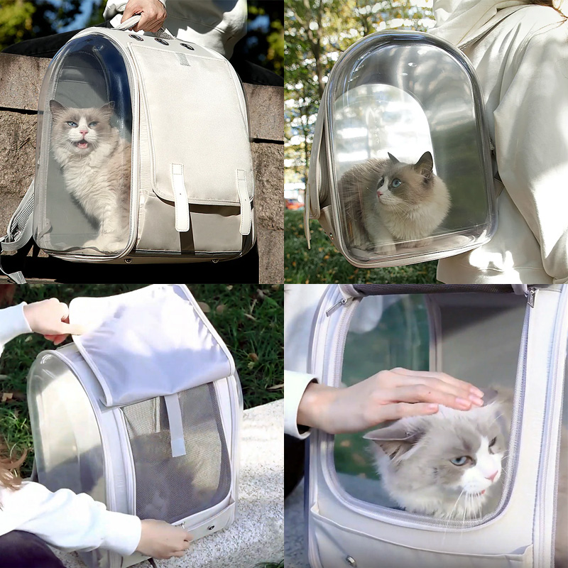ᓚᘏᗢ ペットキャリーバッグ ペットキャリー リュック キャリーバック 軽量 折りたたみ 透明パネル