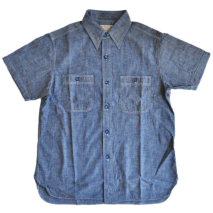 BUZZ RICKSON&apos;S バズリクソンズ シャツ BLUE CHAMBRAY S/S WORK ...