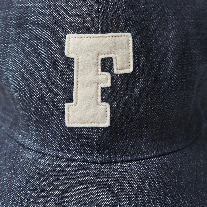 フルカウントデニム F刺繍 ベースボールキャップ FULLCOUNT」CHAIN EMBROIDERY DENIM CAP フルカウント チェーン