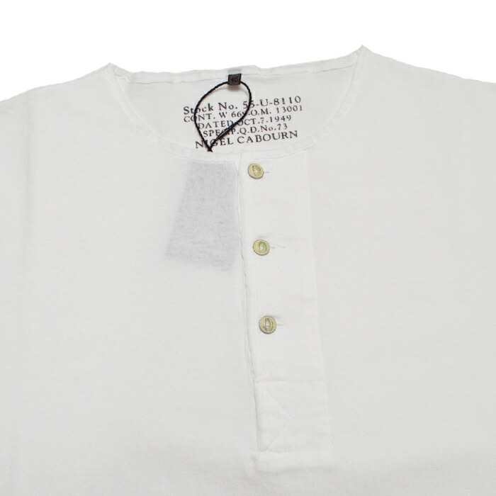NIGEL CABOURN（ナイジェルケーボン） Tシャツ 50s ヘンリーネック