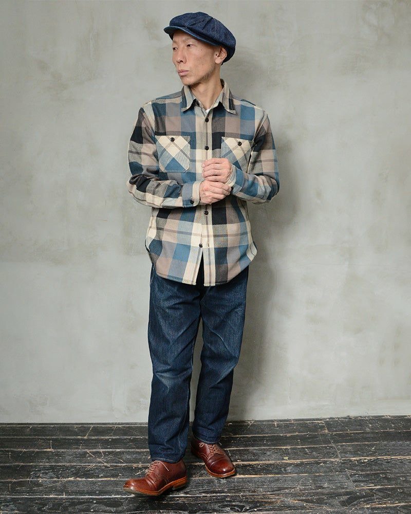 DELUXEWARE（デラックスウエア） ネルシャツ HV-57 50s BLUE KING