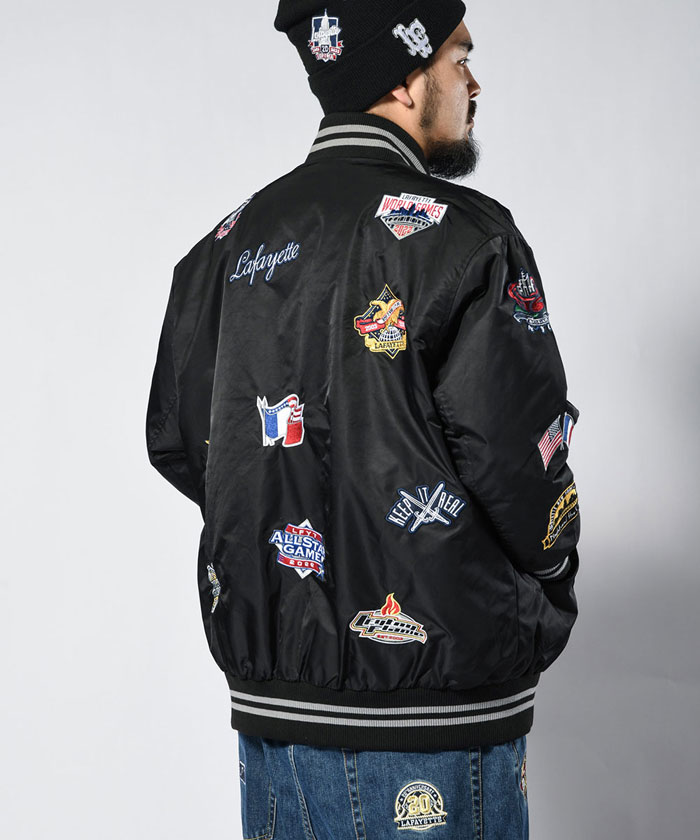 ラファイエット オールオーバーエンブレム サテン バーシティー ジャケット Lafayette（ラファイエット） LFYT Lafayette ALL OVER EMBLEM SATIN