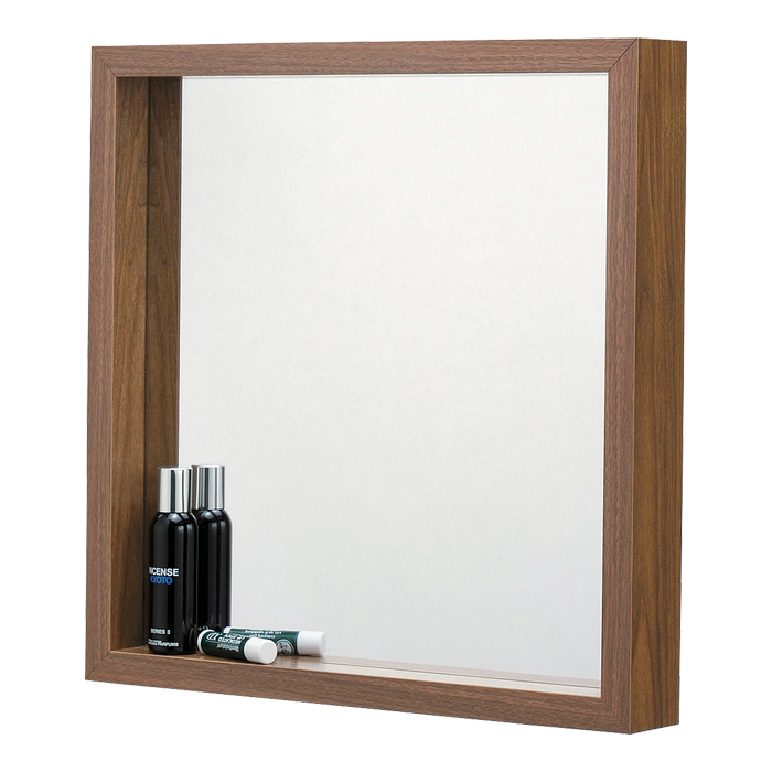 ミラー 鏡 壁掛け 置き ひとり暮らし 正方形 ウォルナット 送料無料 東谷 MU-034 | 東谷 | 01