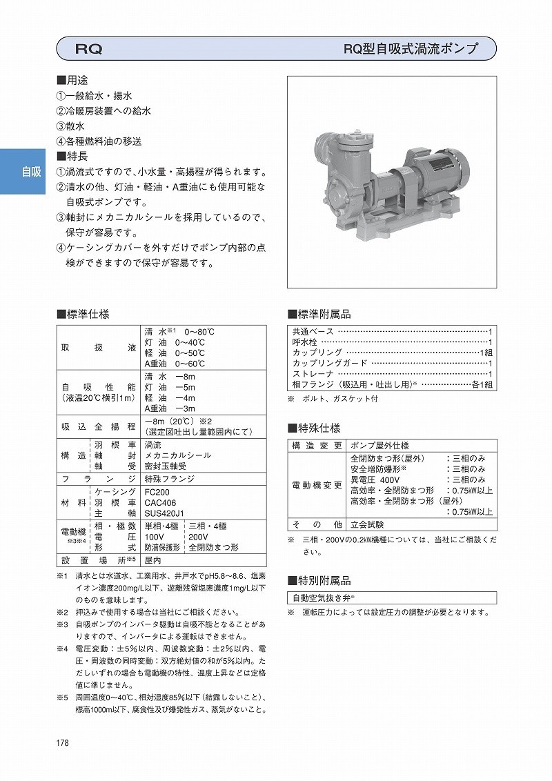 おトク情報がいっぱい！ エバラポンプ FQD型 自吸ポンプ 50Hz 65FQD52