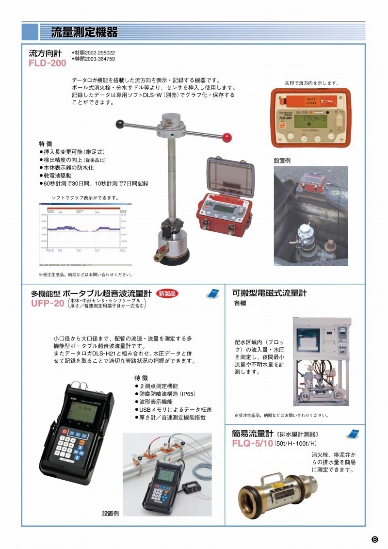 フジテコム　簡易流量計(排水量計測器)　FLQ-10　(100t H)　[配送制限商品]
