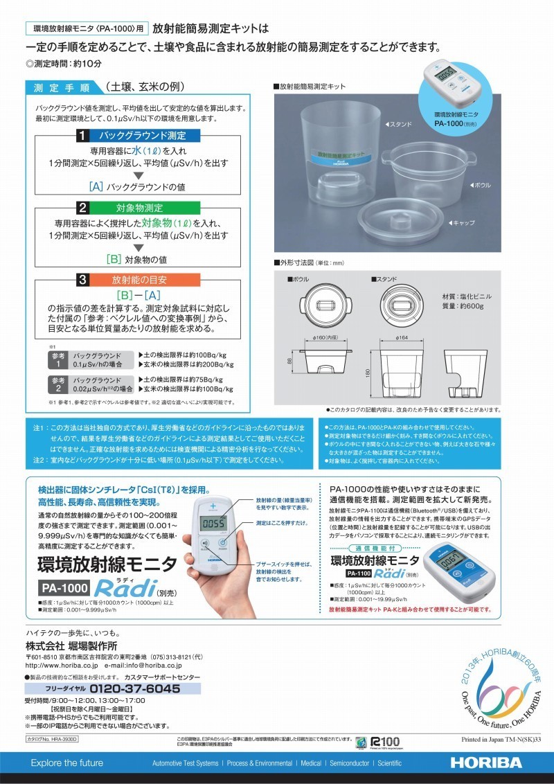 即納！最大半額！即納！最大半額！堀場製作所（HORIBA） 環境放射線