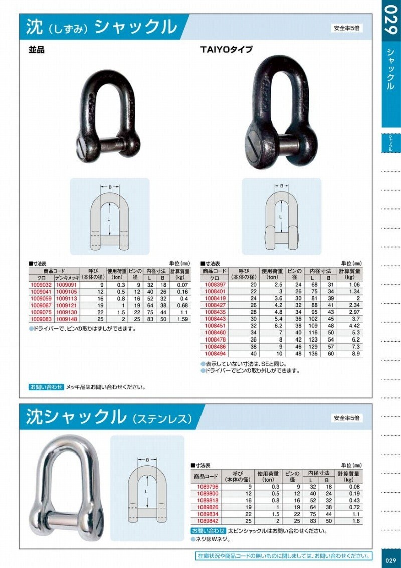 即納最大半額 SBシャックル 電気メッキ 使用荷重1.25T yomamasburgers.com