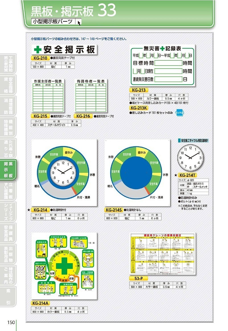 つくし工房 安全標識 KG-214A 『安全施工サイクル(イラスト)』 小型