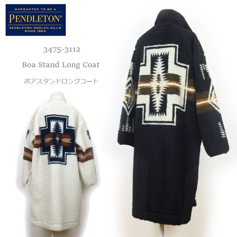 PENDLETON ペンドルトン フリース 3475-3112 Boa Standneck Long Coat ボア スタンド ロングコート  Women's ウィメンズ レディース フリースジャケット ブルゾン