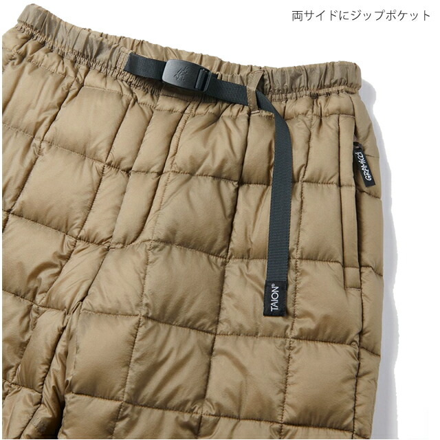 グラミチ タイオン ダウン パンツ GRAMICCI  TAION G2FU-P084-TG DOWN PANT キャンプ  アウトドア スポーツ ジム 撥水機能 スタッフバッグ