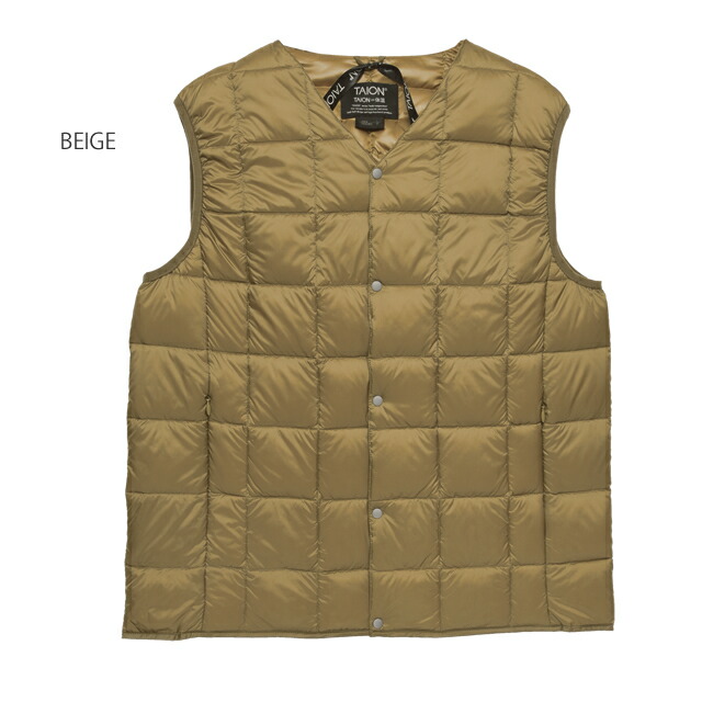 インナー ダウン ベスト TAION-001 TAION V NECK DOWN VEST タイオン Vネック ダウン ベスト 前あき キャンプ アウトドア高品質 リーズナブル 800FLP