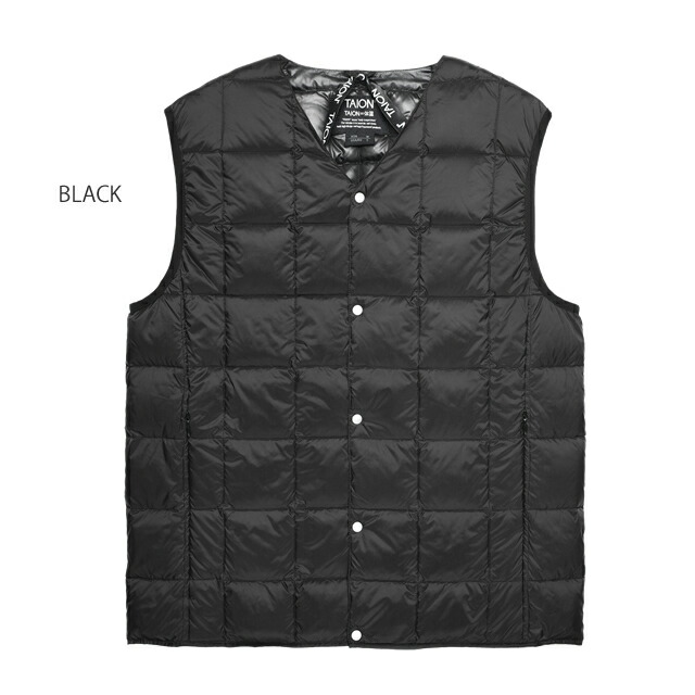 インナー ダウン ベスト TAION-001 TAION V NECK DOWN VEST タイオン Vネック ダウン ベスト 前あき キャンプ アウトドア高品質 リーズナブル 800FLP