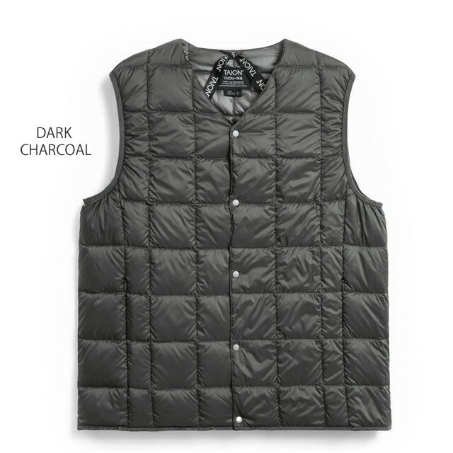 インナー ダウン ベスト TAION-001 TAION V NECK DOWN VEST タイオン Vネック ダウン ベスト 前あき キャンプ アウトドア高品質 リーズナブル 800FLP