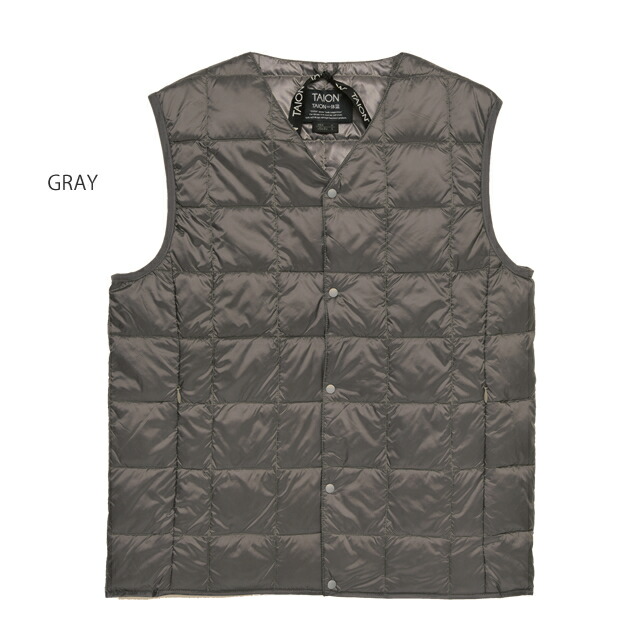 インナー ダウン ベスト TAION-001 TAION V NECK DOWN VEST タイオン Vネック ダウン ベスト 前あき キャンプ アウトドア高品質 リーズナブル 800FLP