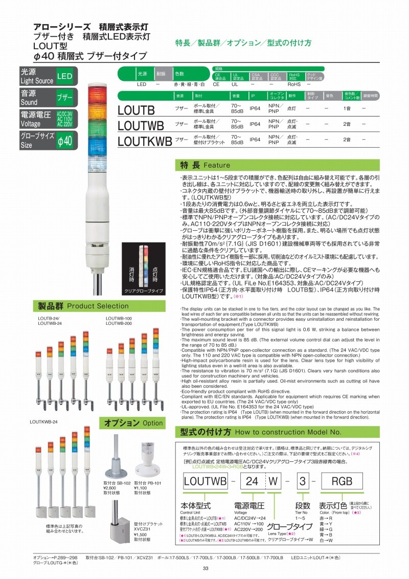 激安単価で】 取扱停止中 デジタル(旧アロー) LOUGWB-24-3 積層式LED