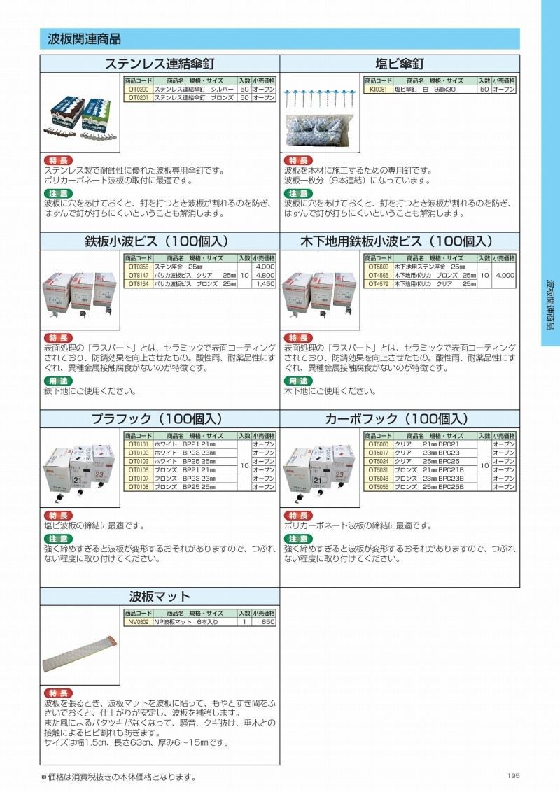 木下地用鉄板小波ビス ポリカ ブロンズ 35mm [100個入り] 屋根