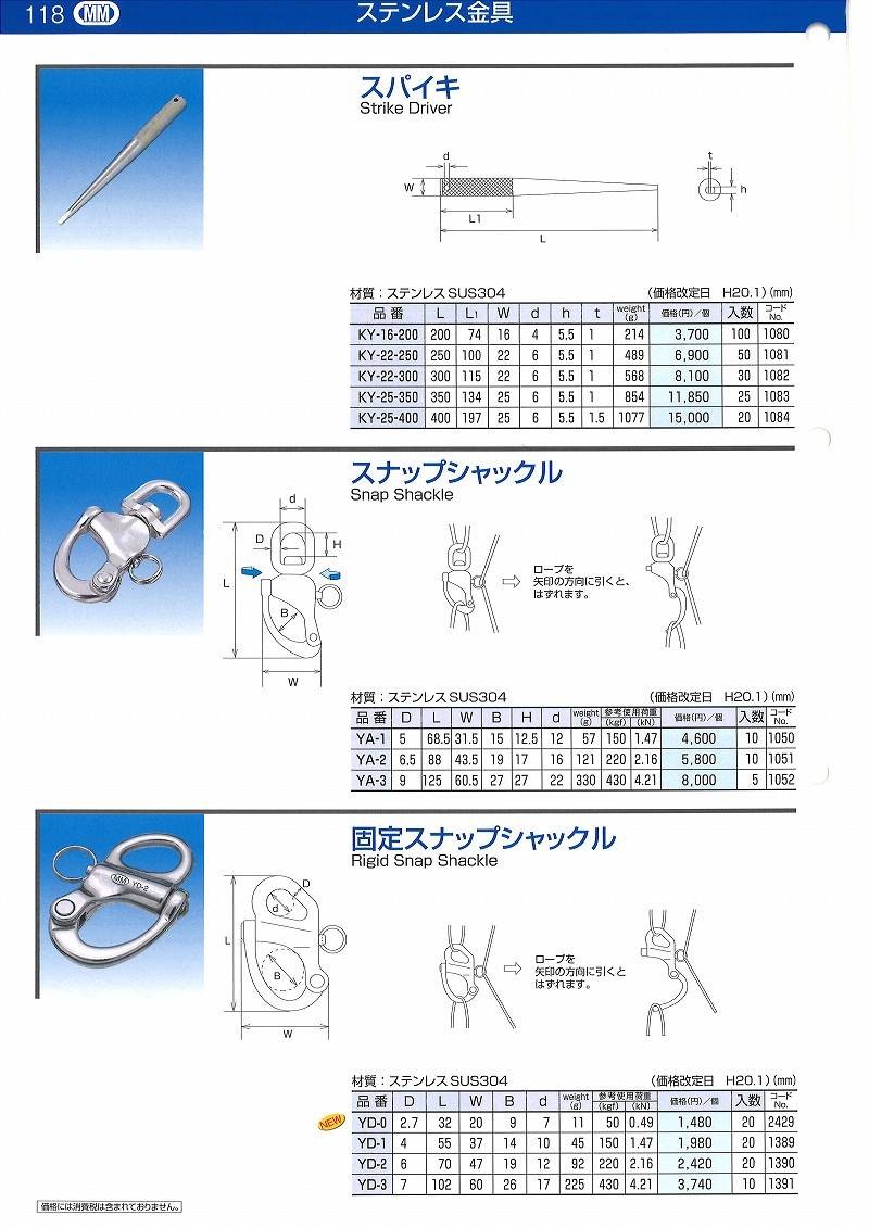 全国無料新品 水本機械 ステンレス スナップシャックル 品番:YA-3 1個価格 (SUS304) ファーストPayPayモール店 - 通販 - PayPayモール NEW格安