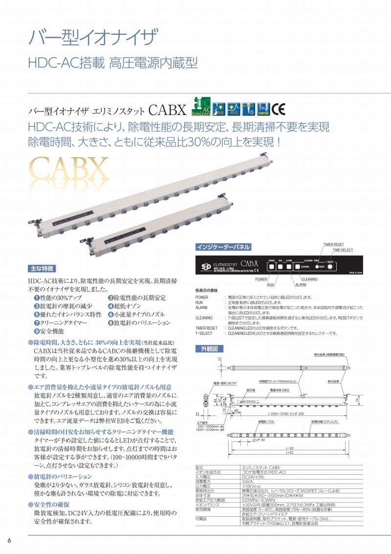 開店記念セール！ シシド静電気 CABX600HW バー型ACイオナイザー