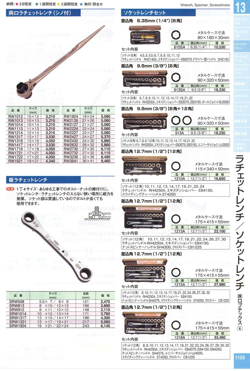 高評価低価 取扱終了 ロブテックス レンチ ソケットレンチセット 品番