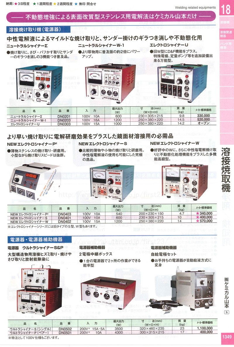 ケミカル山本 溶接焼取機 NEWエレクトロシャイナーW 品番DN0402 : ym1349k-dn0402 : ファーストヤフー店 - 通販 -  Yahoo!ショッピング