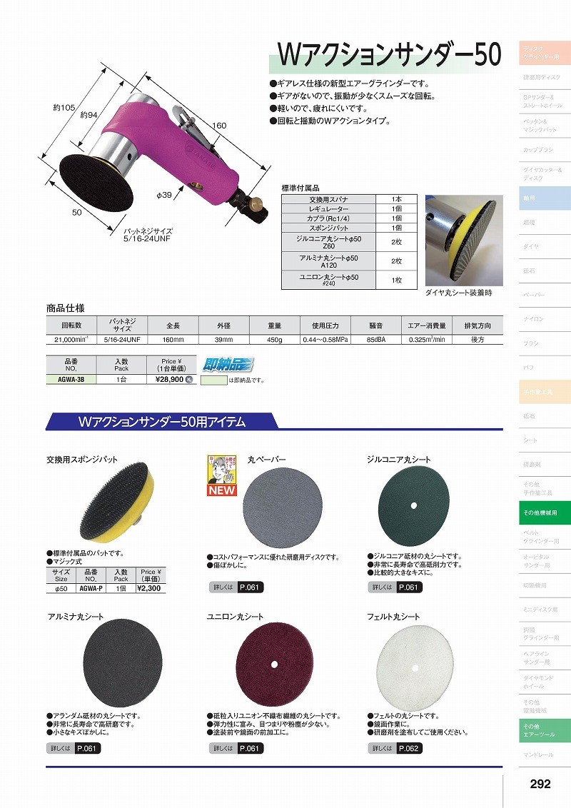 ブログ ヤナセ ダブルアクションサンダー５０−２ （1台） 品番：AGWA