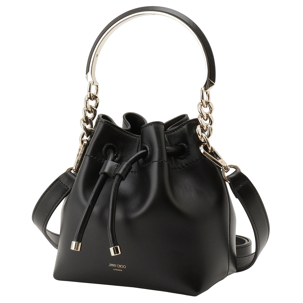 JIMMY CHOO（ジミーチュウ） JIMMY CHOO BON BON BUCKET S HUT BLACK