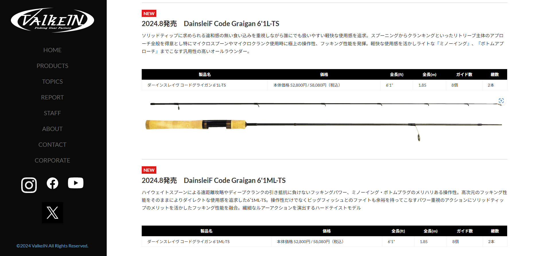 25%OFFセール】 ダーインスレイヴ コードグライガン 6'1ML-TS