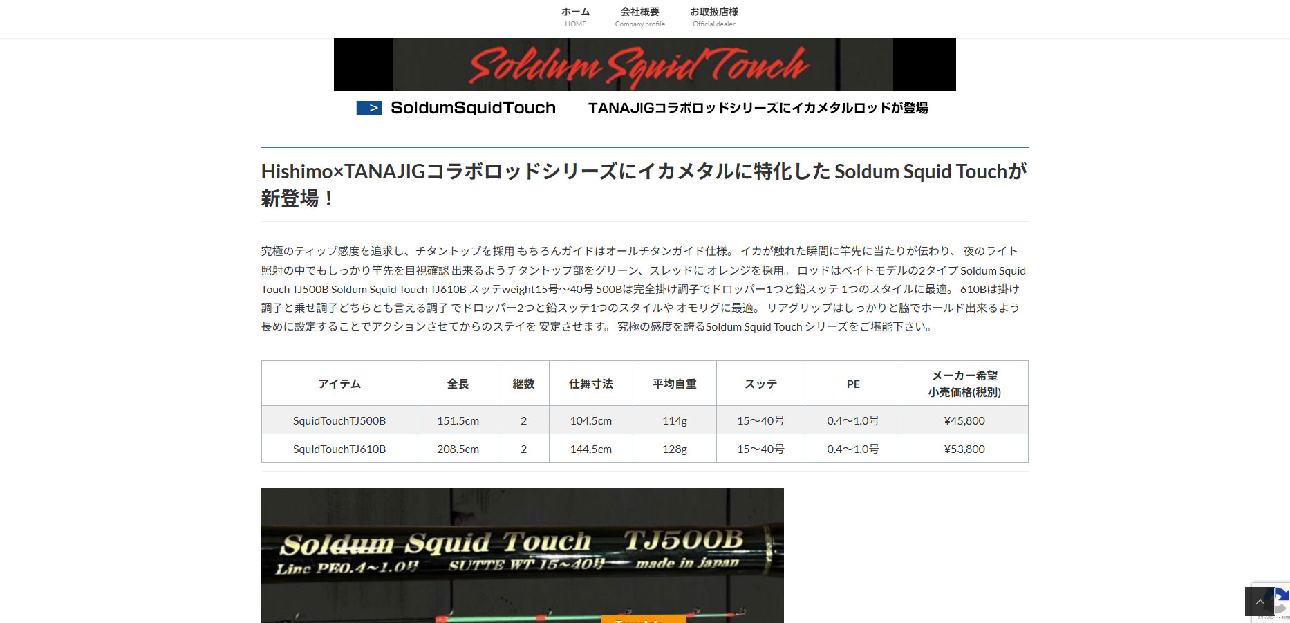 ソルダム スクイッドタッチ TJ610B ひしも (Soldum Squid Touch) イカ