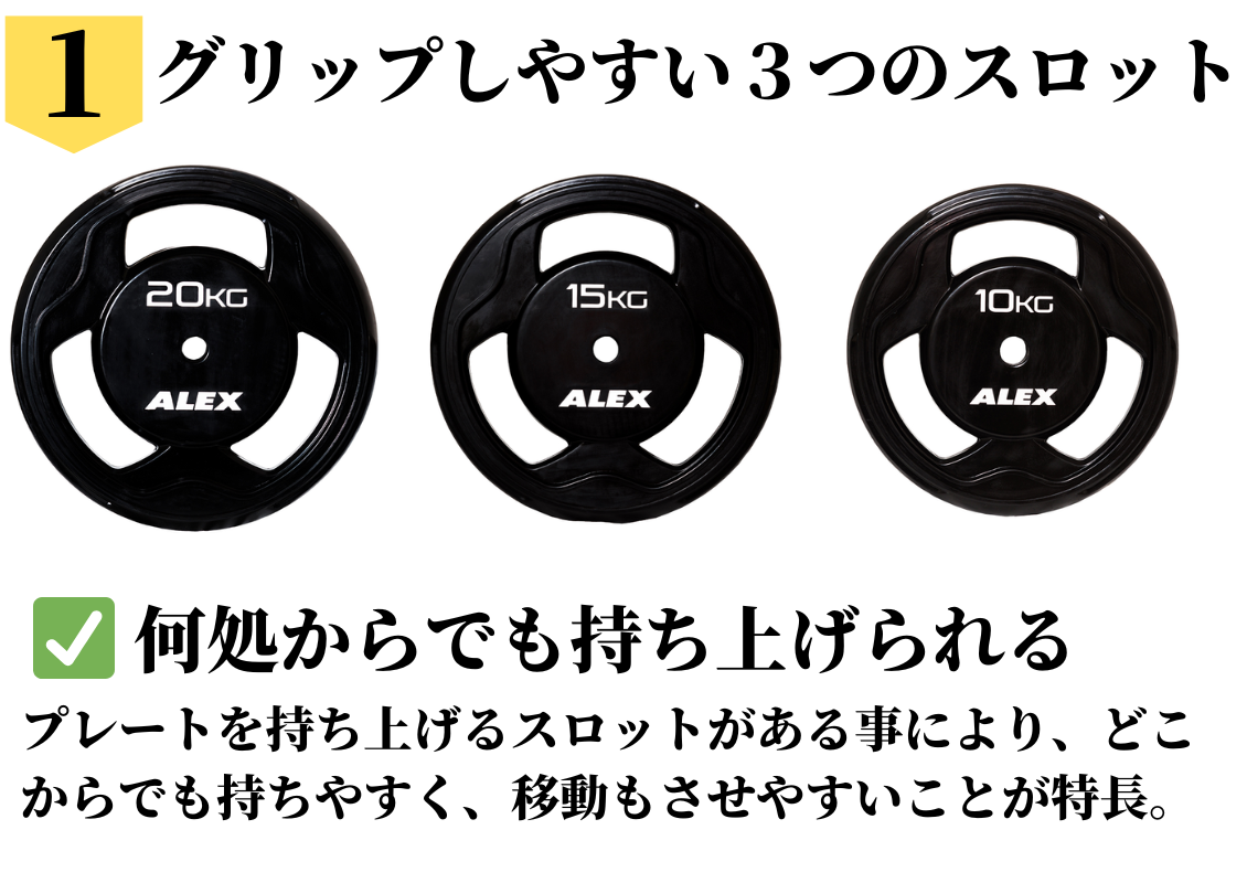 ALEX社製 BPRラバープレート 20kg BPR-20 Φ28mmバーベルプレート